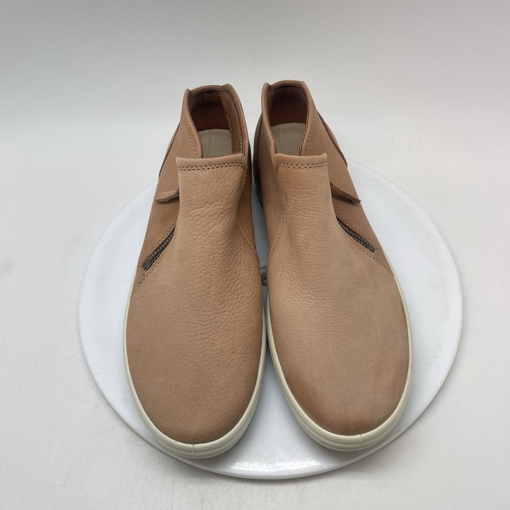 Ecco Soft 7 Short Zip Bootie Womens EU 41 US 10-10.5 Cashmere Tan Leather Shoes - Picture 2 of 10